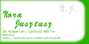 nora jusztusz business card